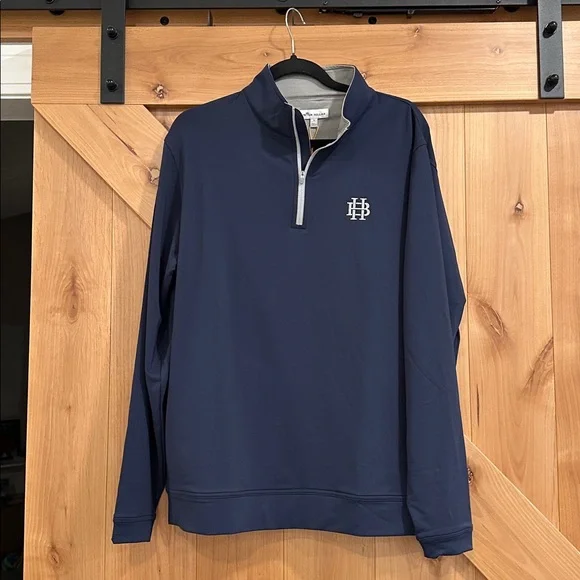 Peter Millar Blue and Gray Quarter-Zip Pullover - Picture 3 of 6